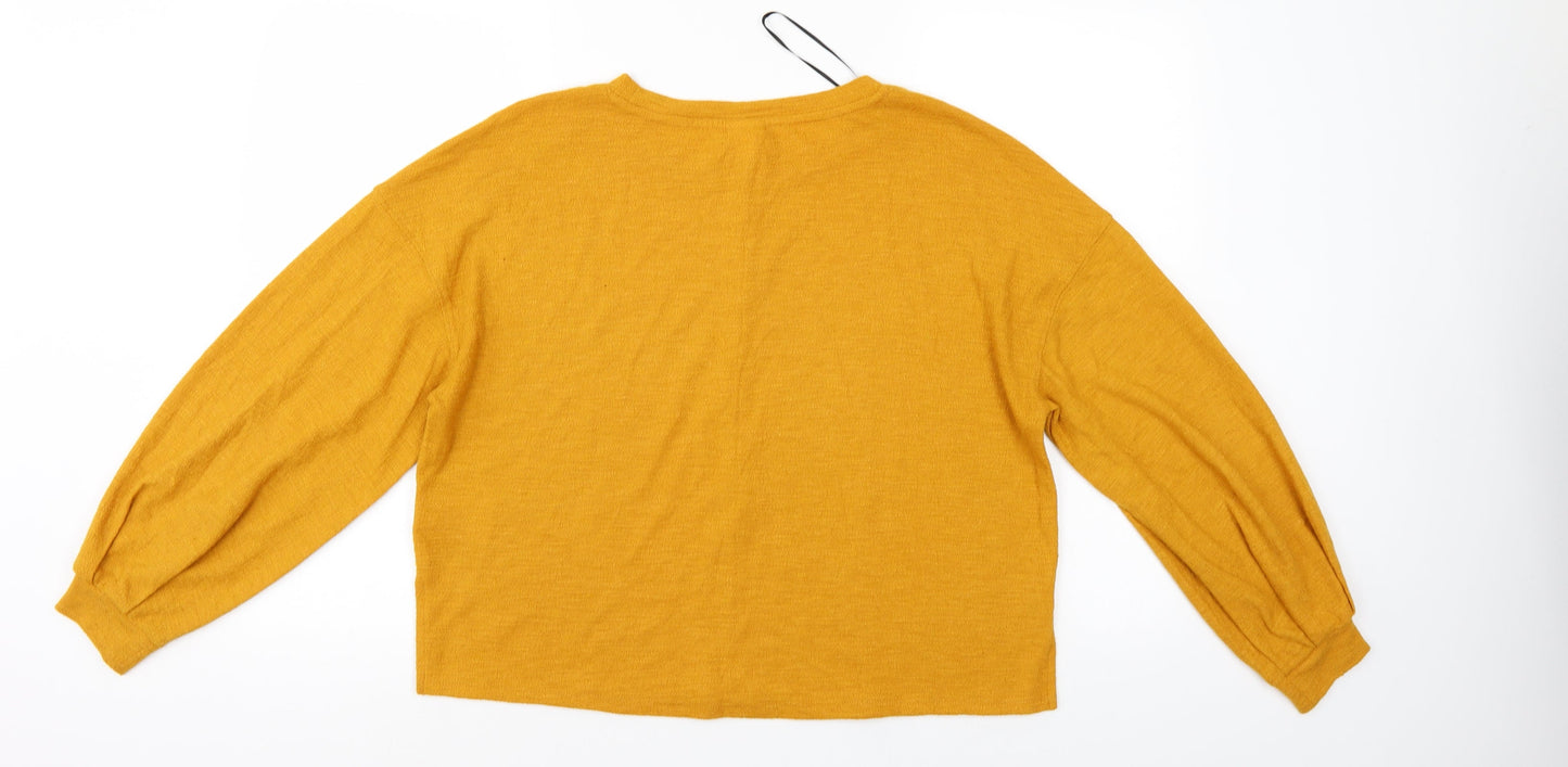 H&M Womens Yellow   Basic Blouse Size S