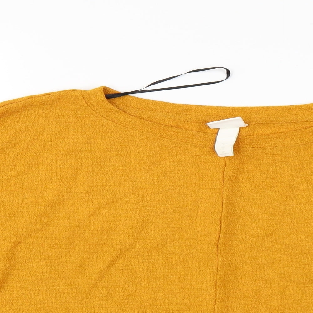 H&M Womens Yellow   Basic Blouse Size S