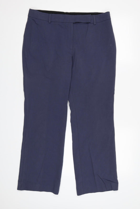 Marks and Spencer Womens Blue  Rayon Dress Pants Trousers Size 14 L26 in