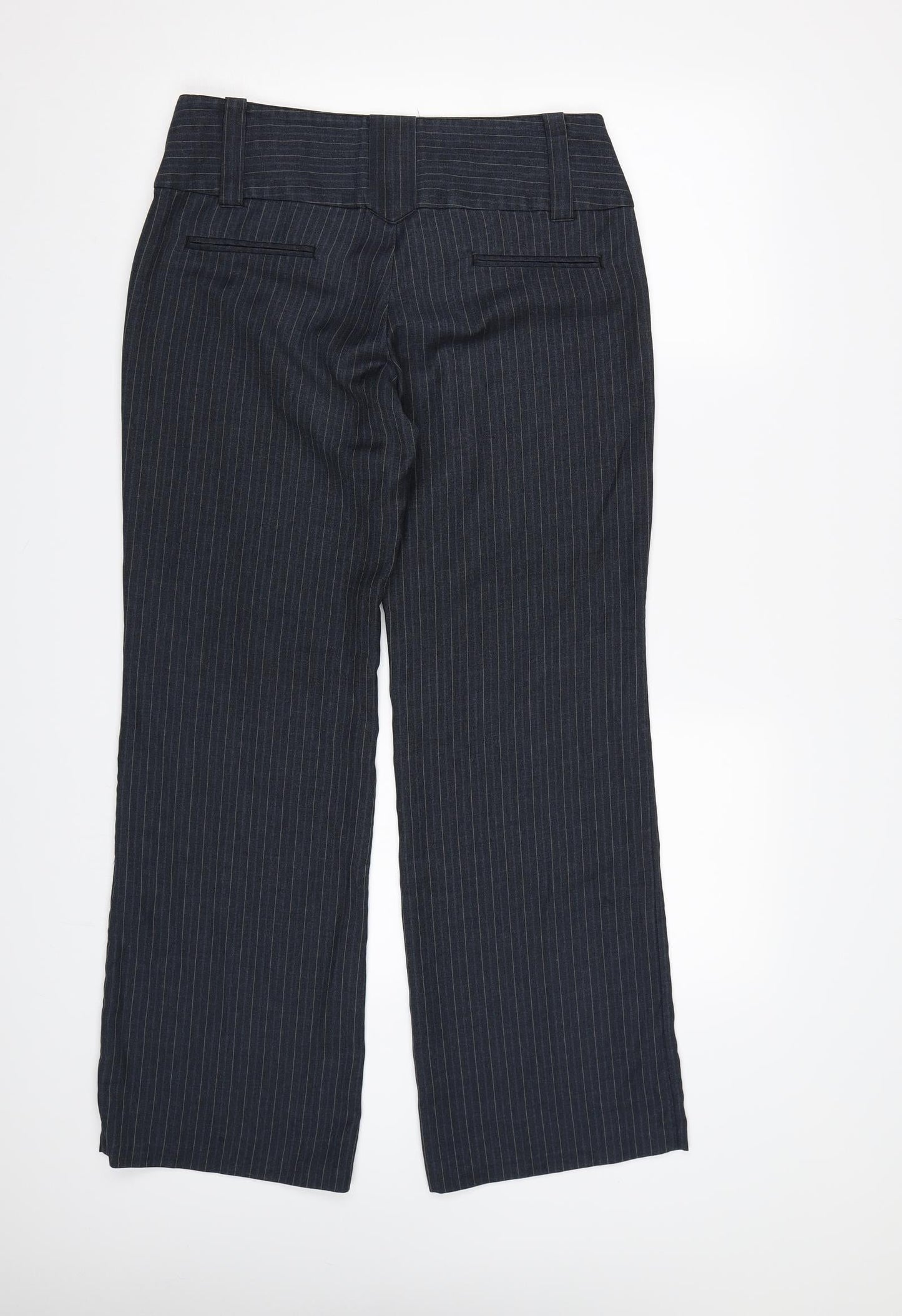 VERO MODA Mens Blue Striped Rayon Dress Pants Trousers Size M L30 in