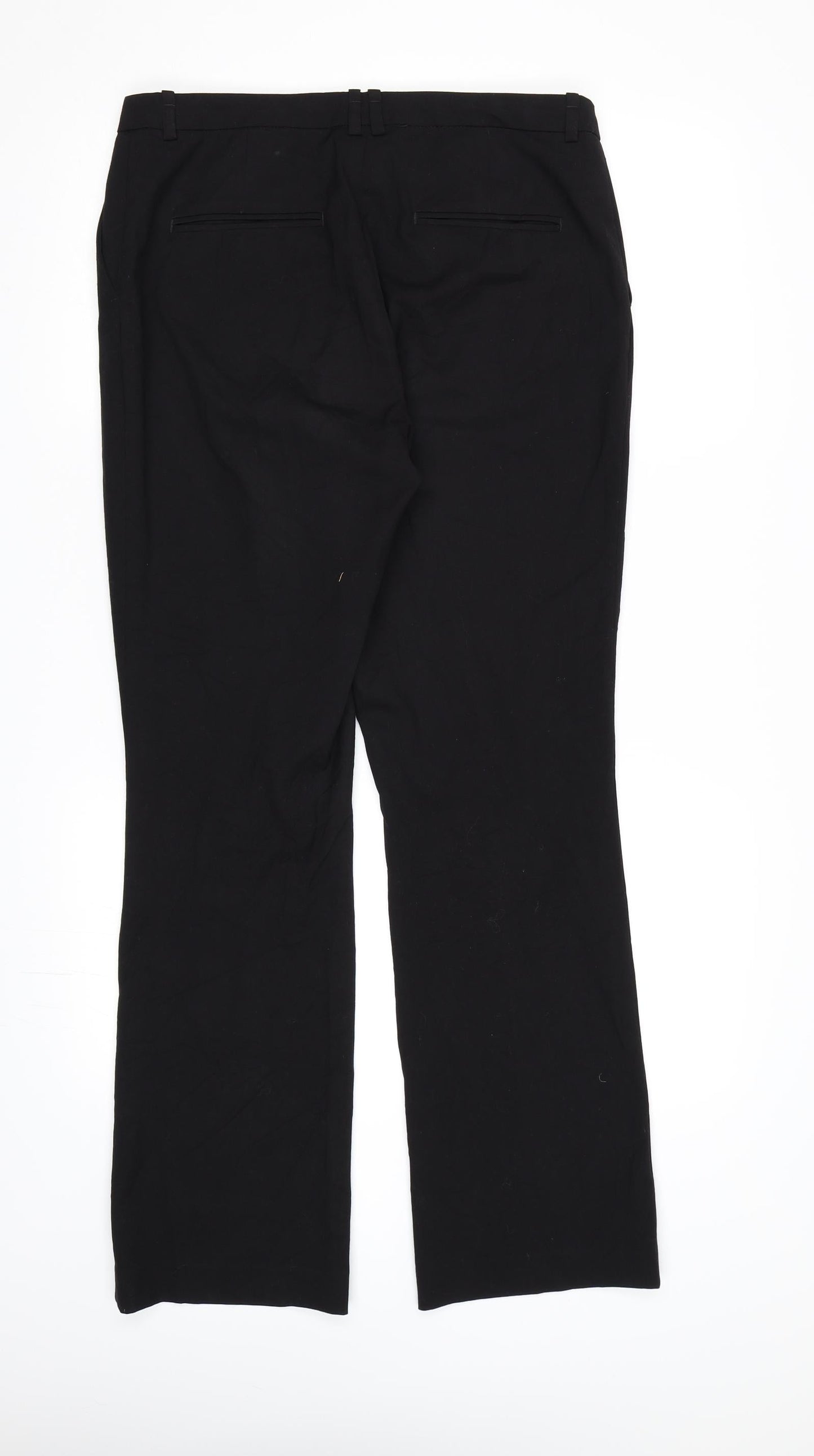 H&M Womens Black  Rayon Dress Pants Trousers Size 12 L30 in