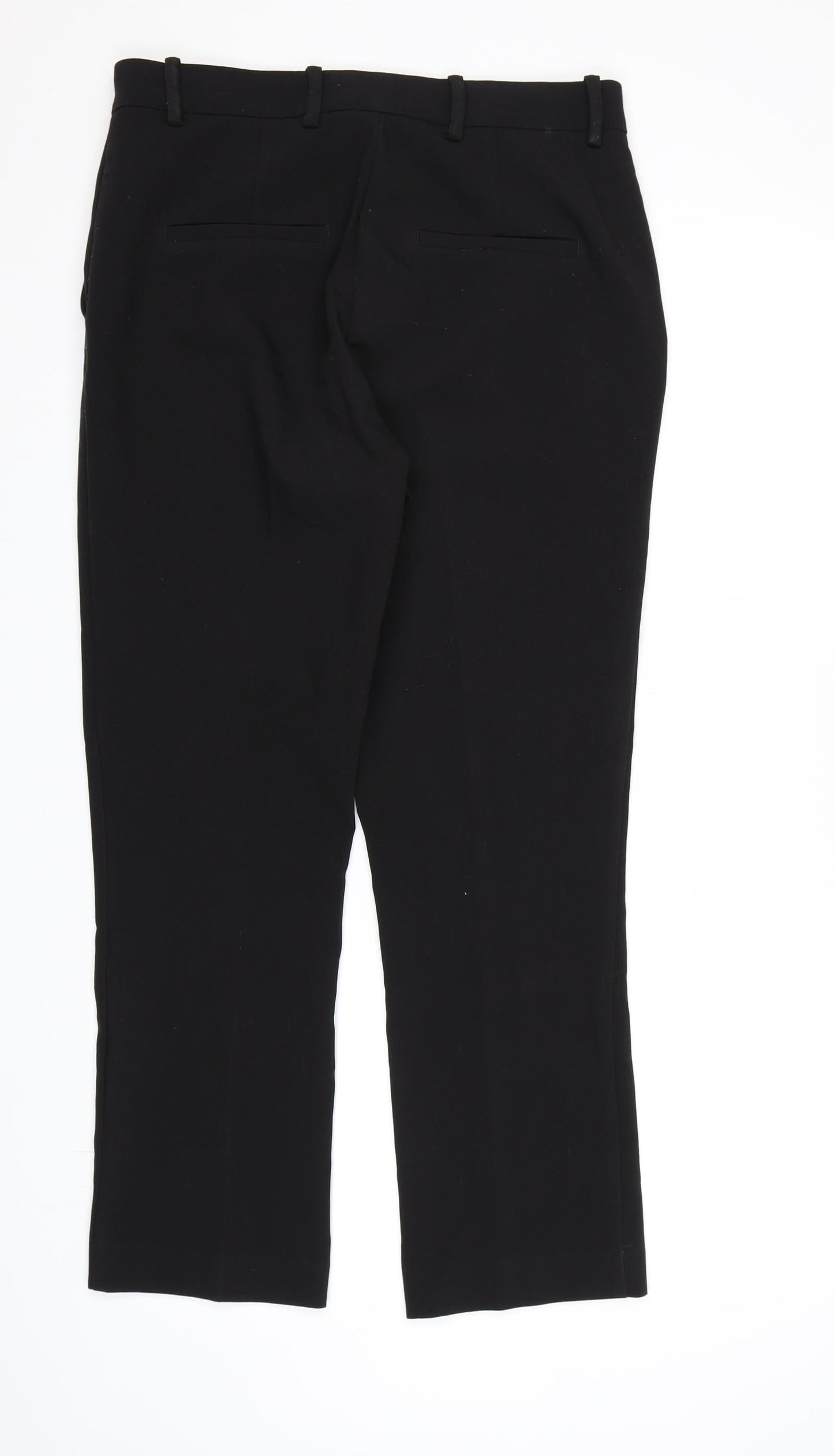 H&M Womens Black  Rayon Dress Pants Trousers Size 12 L27 in