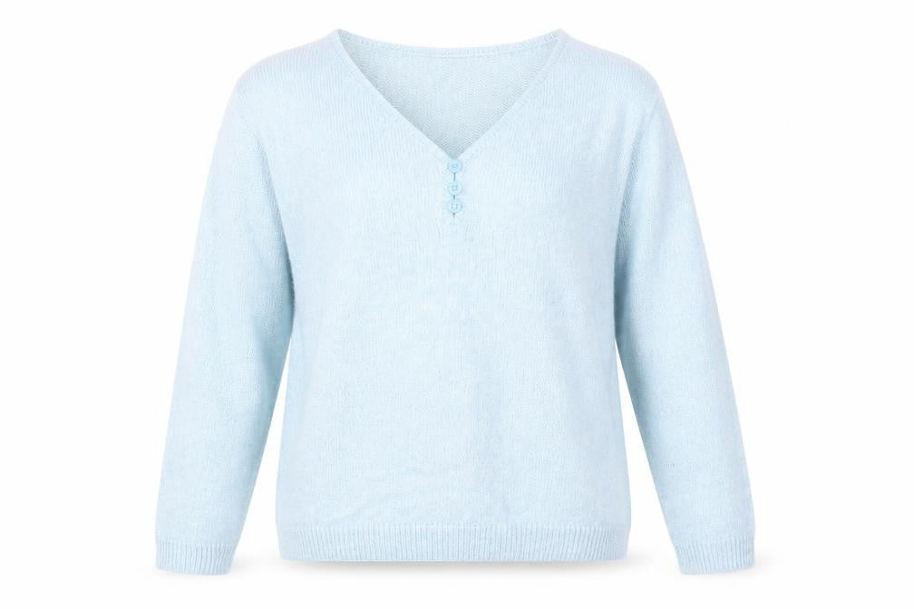 EWM Womens Blue  Knit Pullover Jumper Size L