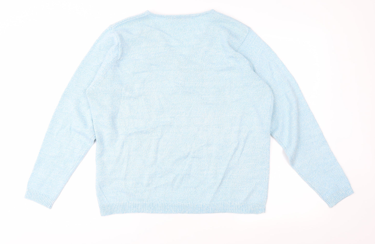 EWM Womens Blue  Knit Pullover Jumper Size L
