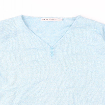 EWM Womens Blue  Knit Pullover Jumper Size L