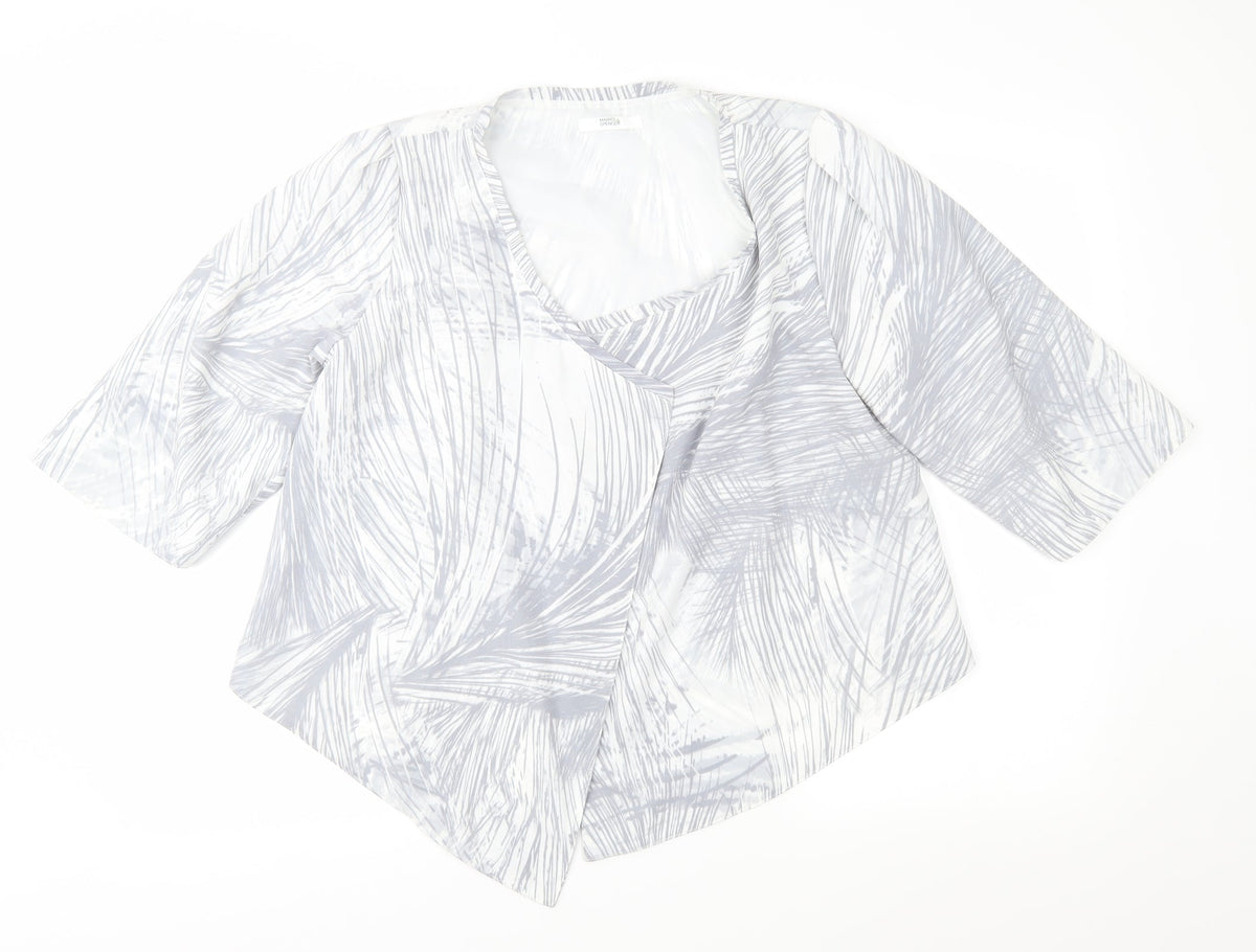 Marks & Spencer Womens Grey Geometric  Jacket  Size 10