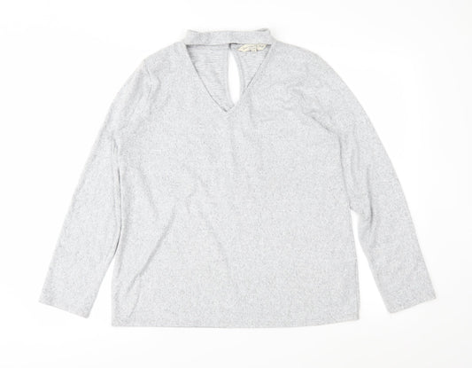 F&F Womens Grey  Knit Pullover Jumper Size 14