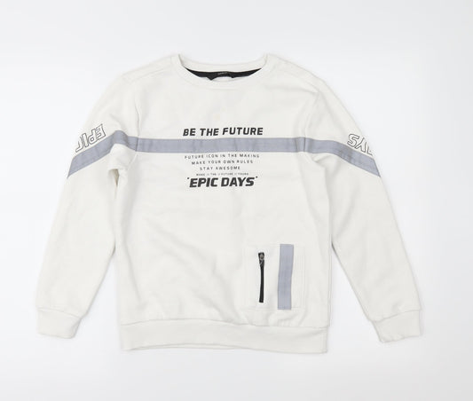George Girls White   Pullover Sweatshirt Size 9-10 Years