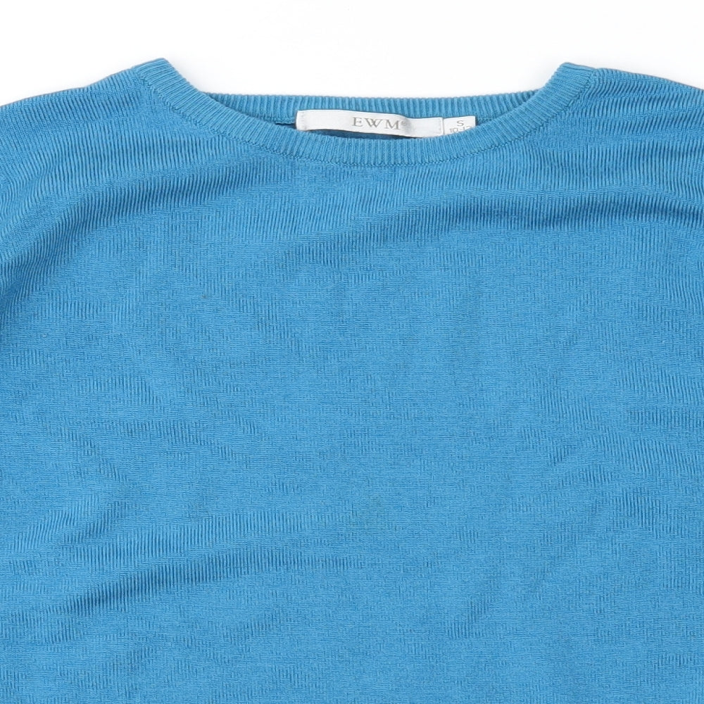 EWM Womens Blue  Knit Pullover Jumper Size S