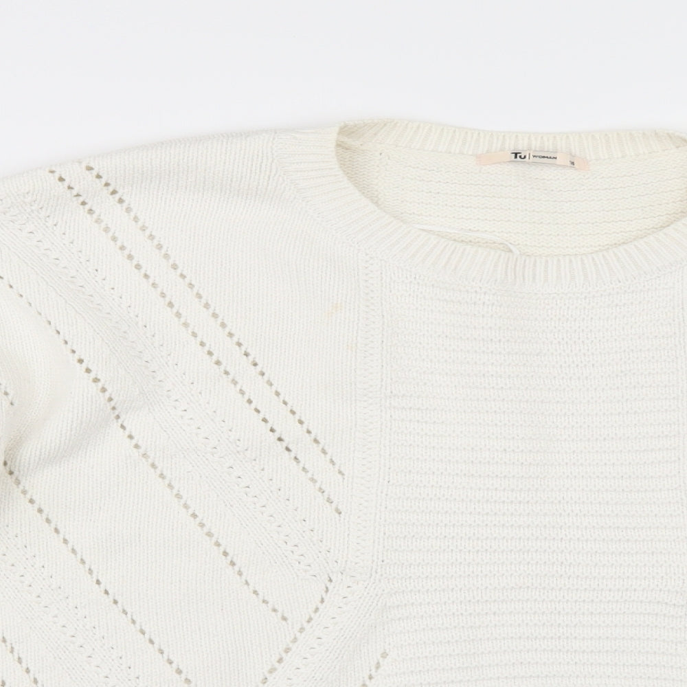 TU Womens Ivory   Pullover Jumper Size 16