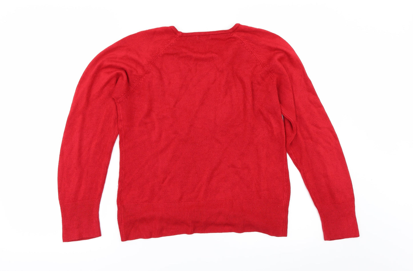 TEXT Womens Red   Pullover Jumper Size M
