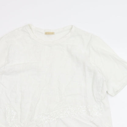 New Collection Womens White   Basic Blouse Size L