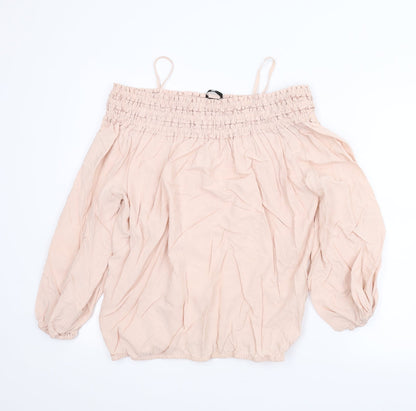 Preloved H&M Womens Pink   Basic Blouse Size 8 - Front