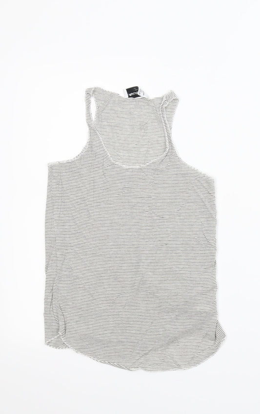 Zara Womens Grey Striped  Basic T-Shirt Size XS