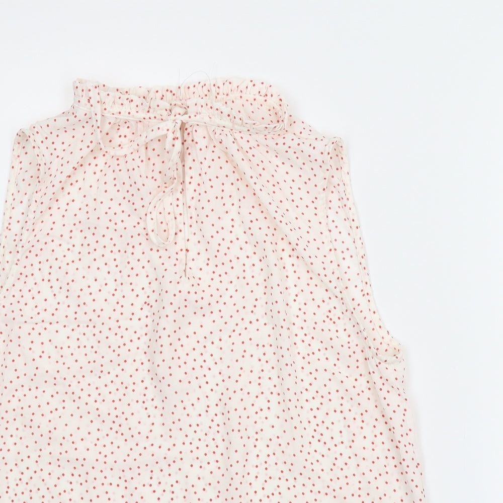 New Look Womens White   Basic Blouse Size 10  - Spotted