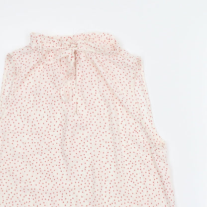 Preloved New Look Womens White   Basic Blouse Size 10  - Spotted - Detail