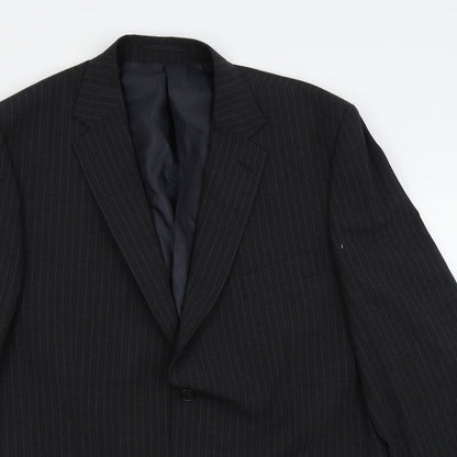 Preloved Asda George Mens Black Striped  Jacket Blazer Size 44 - Detail