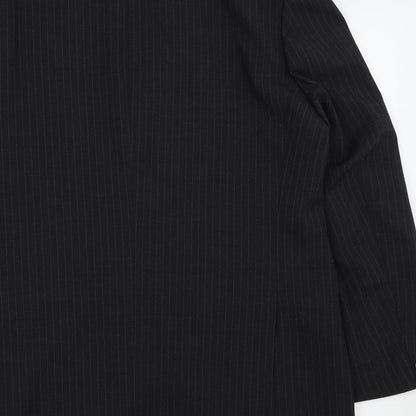 Preloved Asda George Mens Black Striped  Jacket Blazer Size 44 - Label