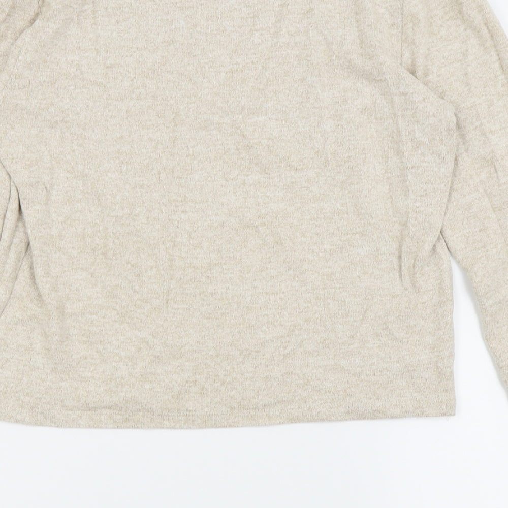 jeff and co Womens Beige   Basic T-Shirt Size 10