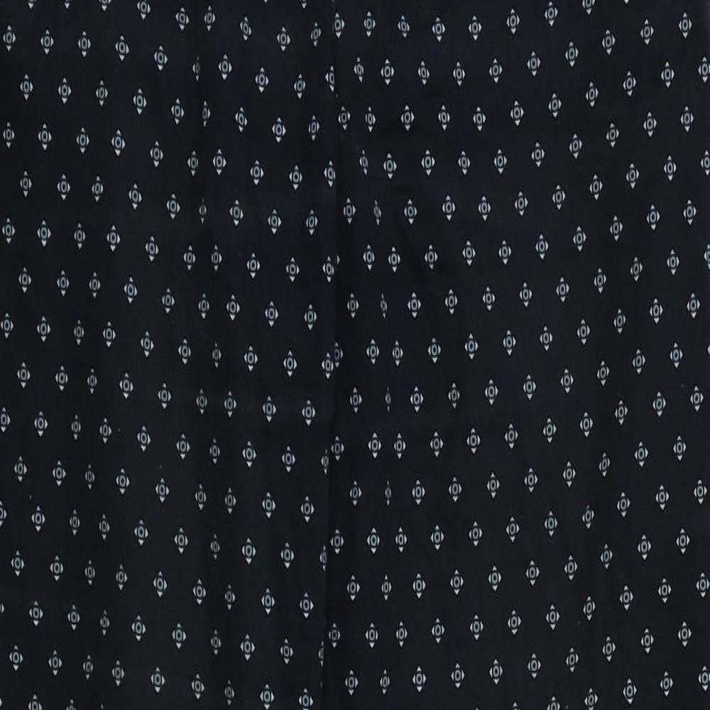 H&M Womens Blue Argyle/Diamond  Trousers  Size 8 L26 in