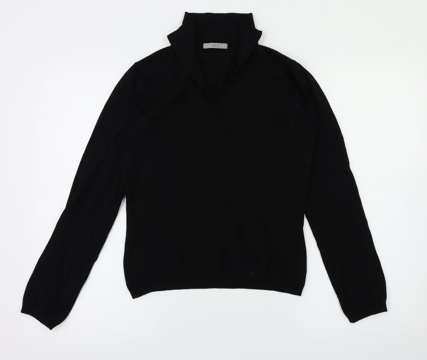M&S Womens Black   Basic T-Shirt Size 8