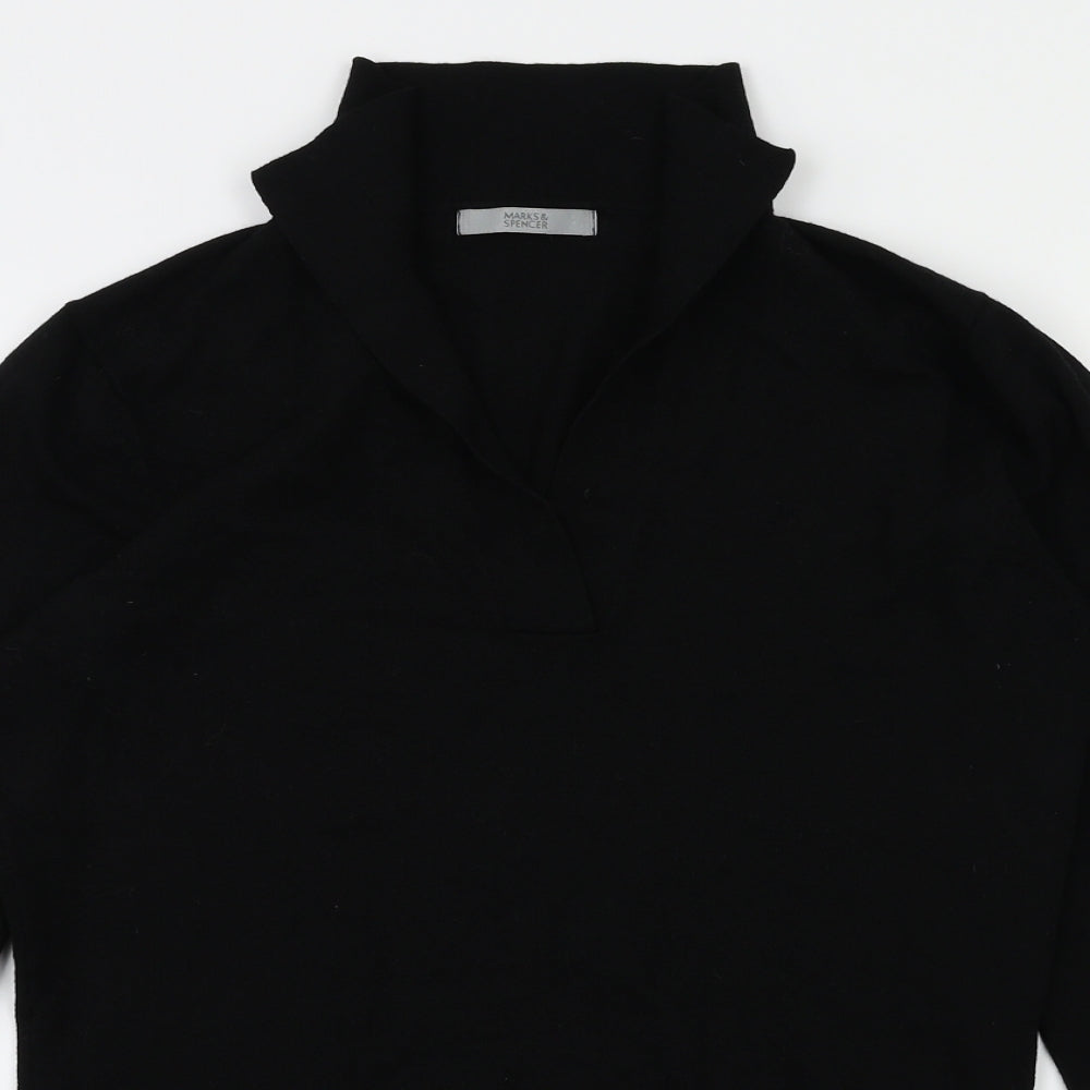 M&S Womens Black   Basic T-Shirt Size 8