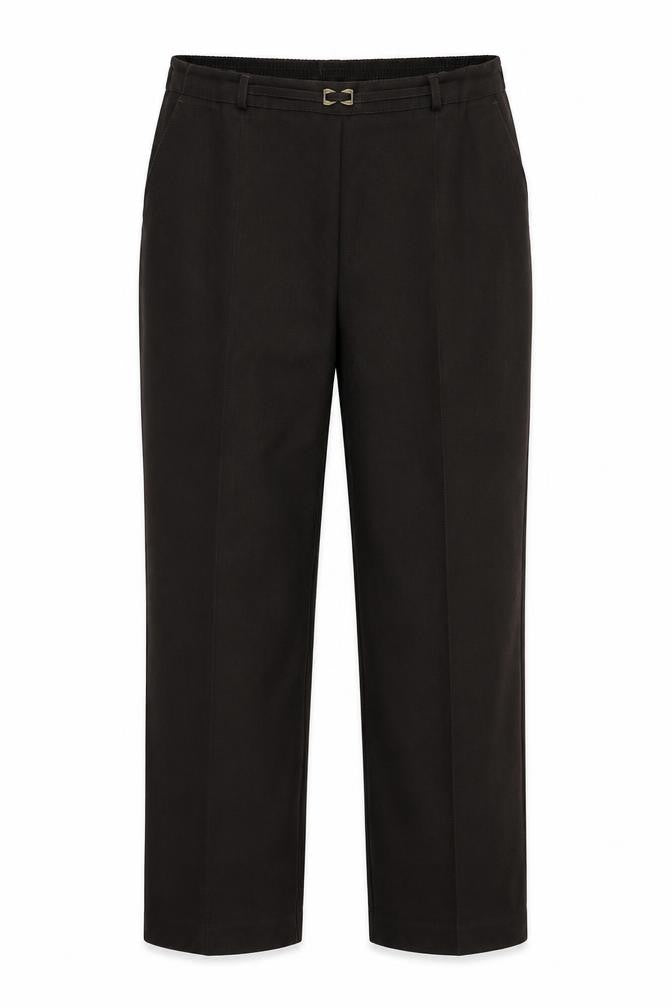 Marks & Spencer Womens Brown Houndstooth  Trousers  Size 14 L25 in - Stretch waistband