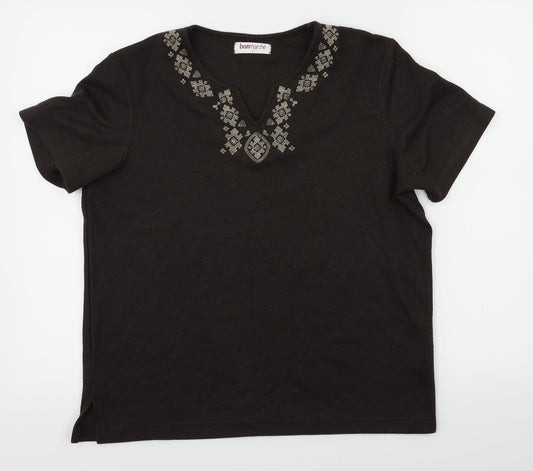 Bonmarché Womens Brown   Basic T-Shirt Size S