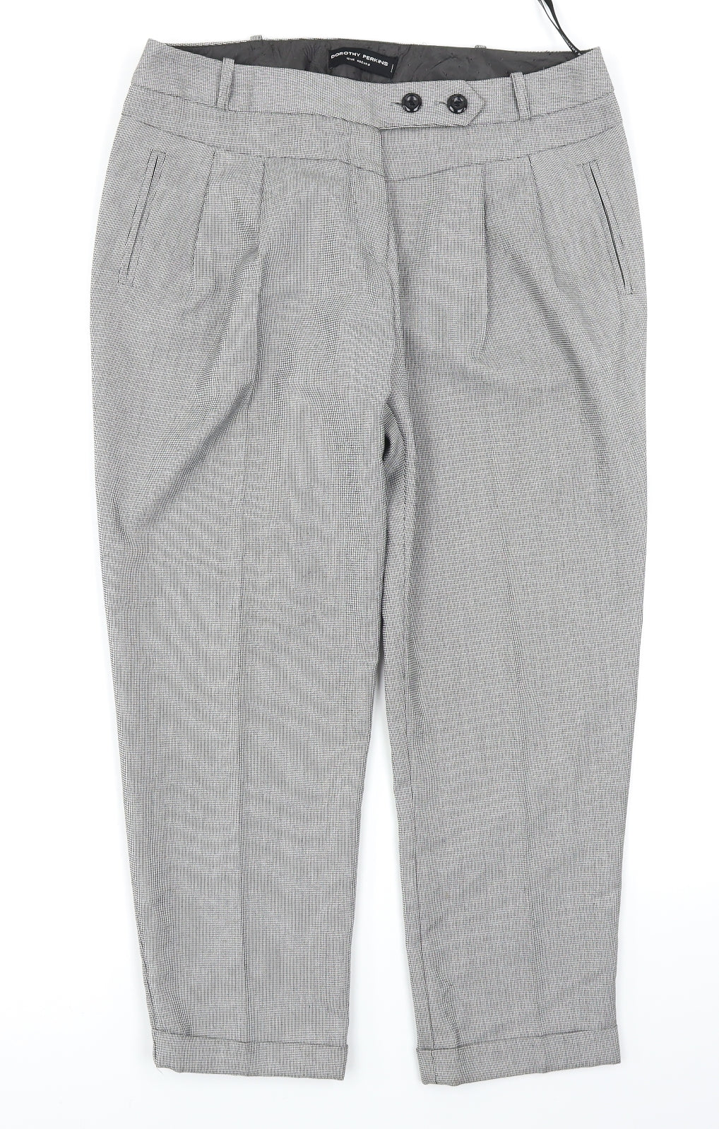 Dorothy Perkins Womens Black Check  Trousers  Size 12 L25 in