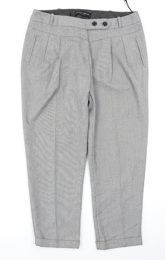Dorothy Perkins Womens Black Check  Trousers  Size 12 L25 in