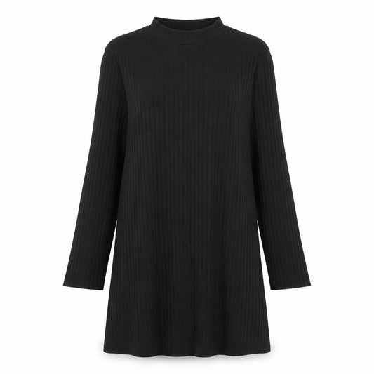 Front view of Papaya women’s black a-line, size S, - ribbed
