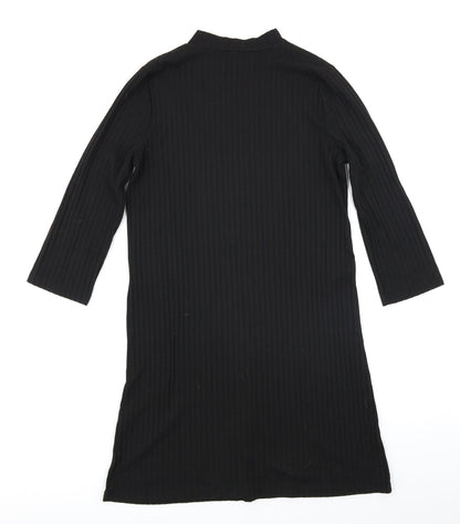 Back view of Papaya women’s black a-line, size S, - ribbed