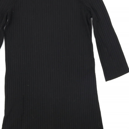 Brand and care label for Papaya women’s black a-line, size S, - ribbed