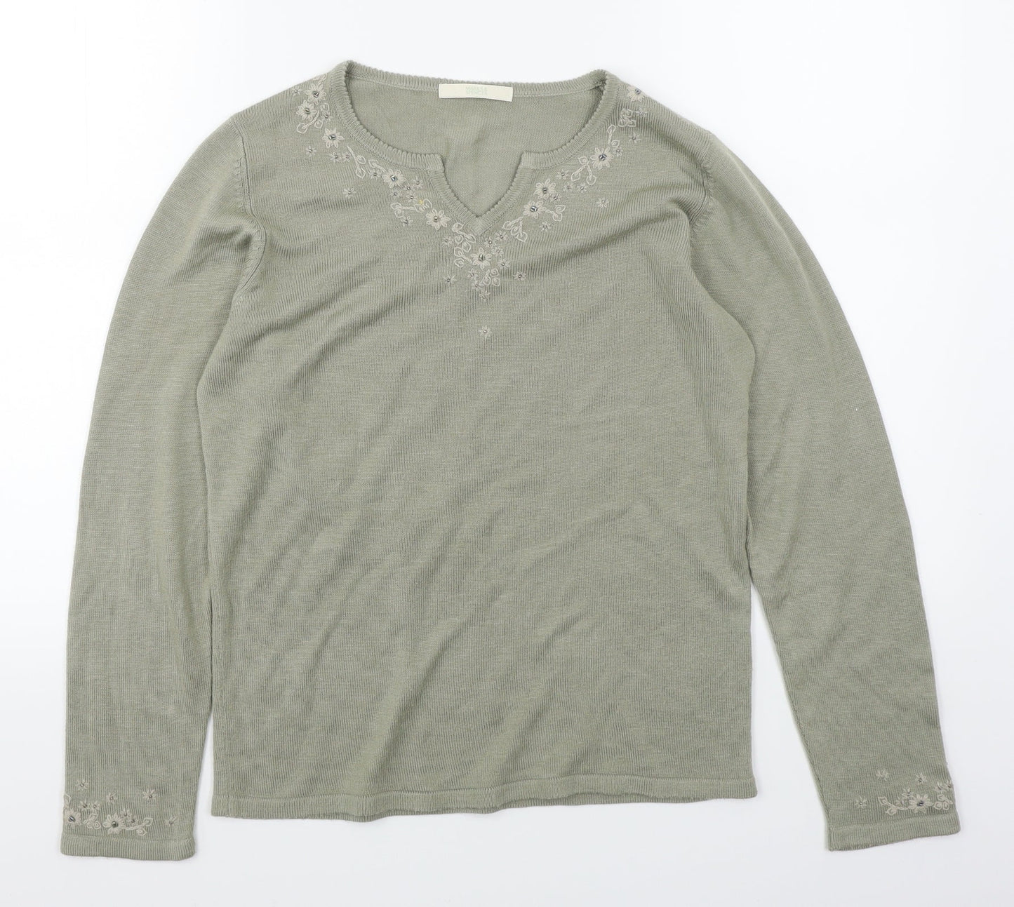 Marks & Spencer Womens Green  Knit Pullover Jumper Size 10