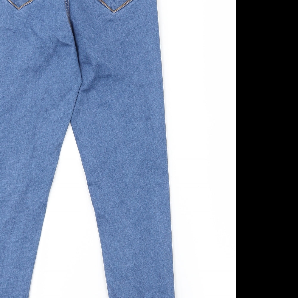 Denim Co. Womens Blue  Denim Straight Jeans Size 10 L24.5 in