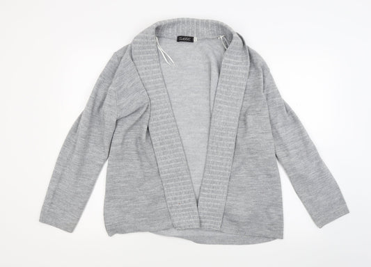 Classic Womens Grey  Knit Cardigan Jumper Size L