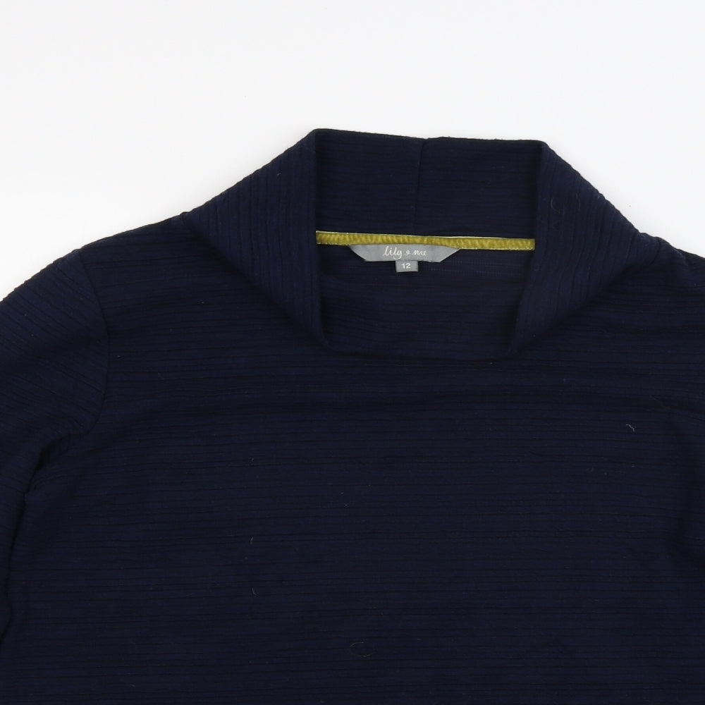 Lilly & me Womens Blue  Knit Pullover Jumper Size 12
