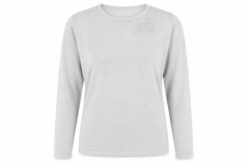 Bonmarché Womens Grey Knit Pullover Jumper Size L