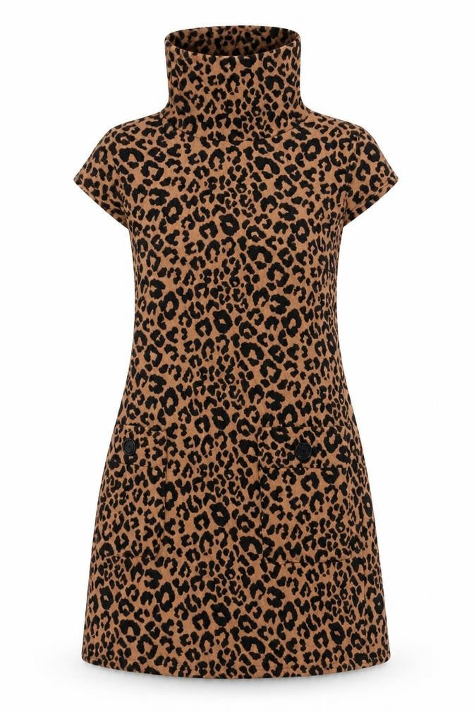 Quiz Womens Brown Animal Print  A-Line  Size 8