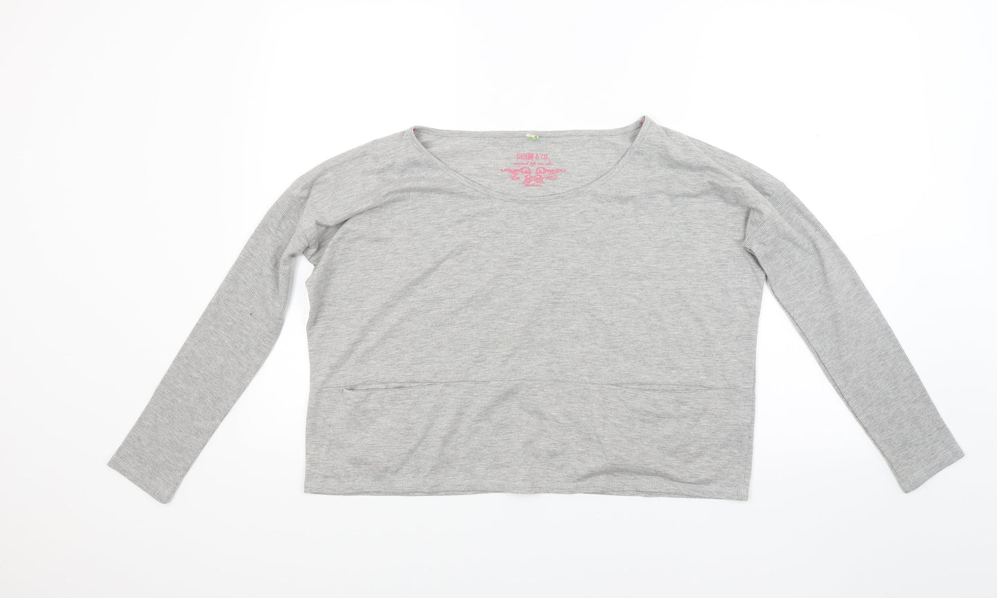 Primark Womens Grey  Jacquard Pullover Sweatshirt Size 14