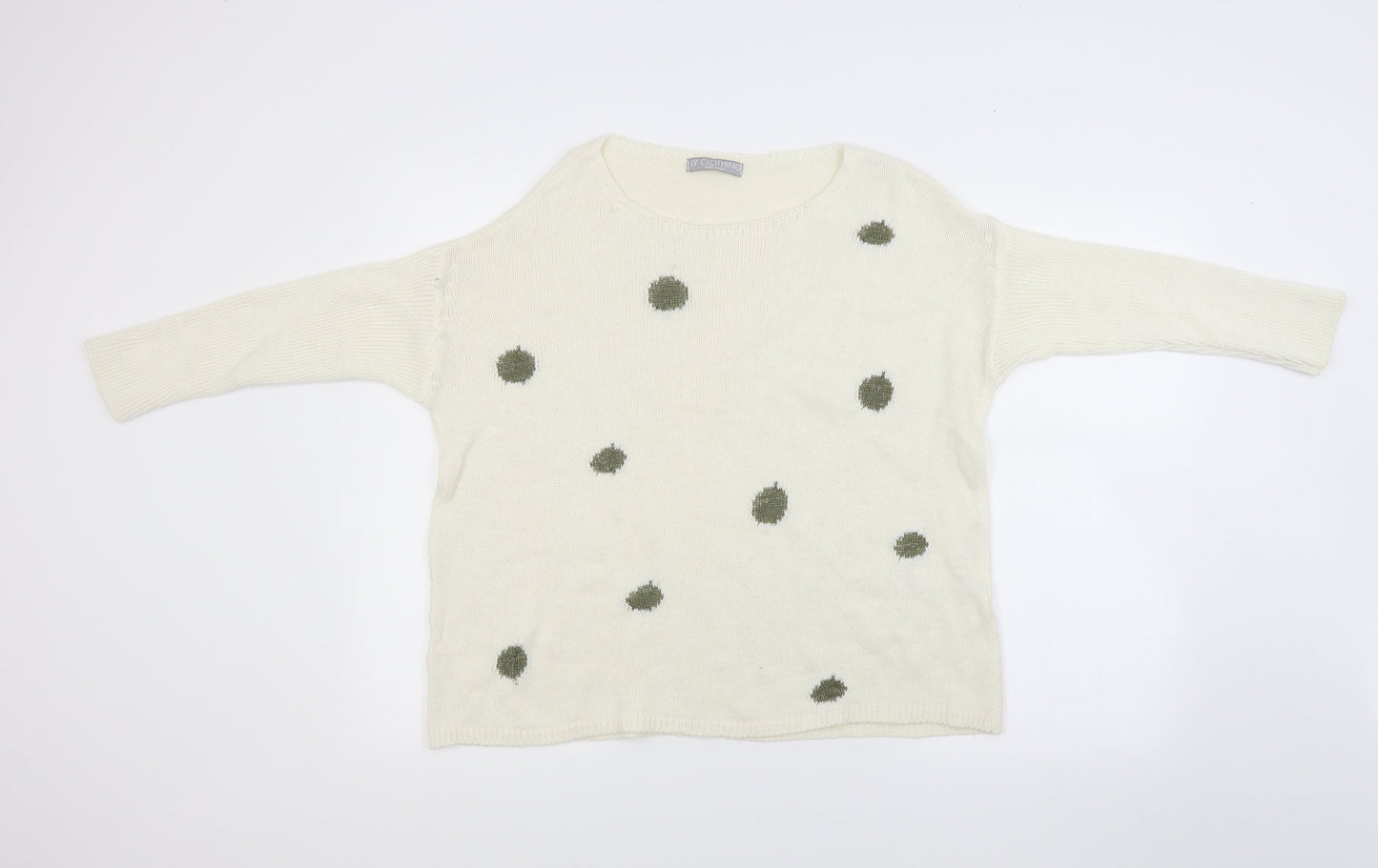 LV clothing Womens White  Knit Pullover Jumper Size L