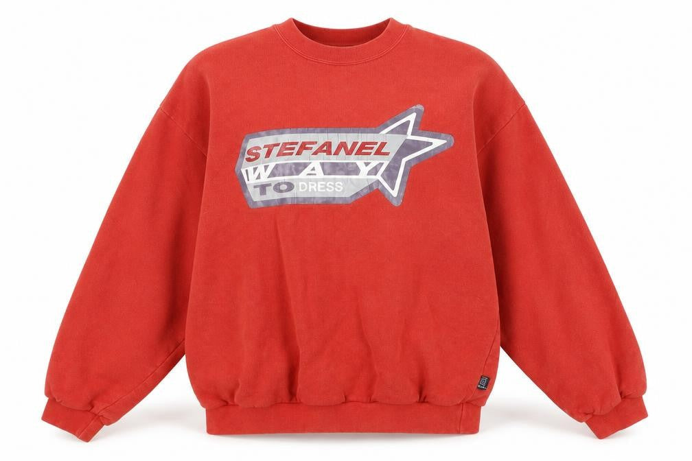 Stefanel Girls Orange  Jacquard Pullover Sweatshirt Size 10 Years