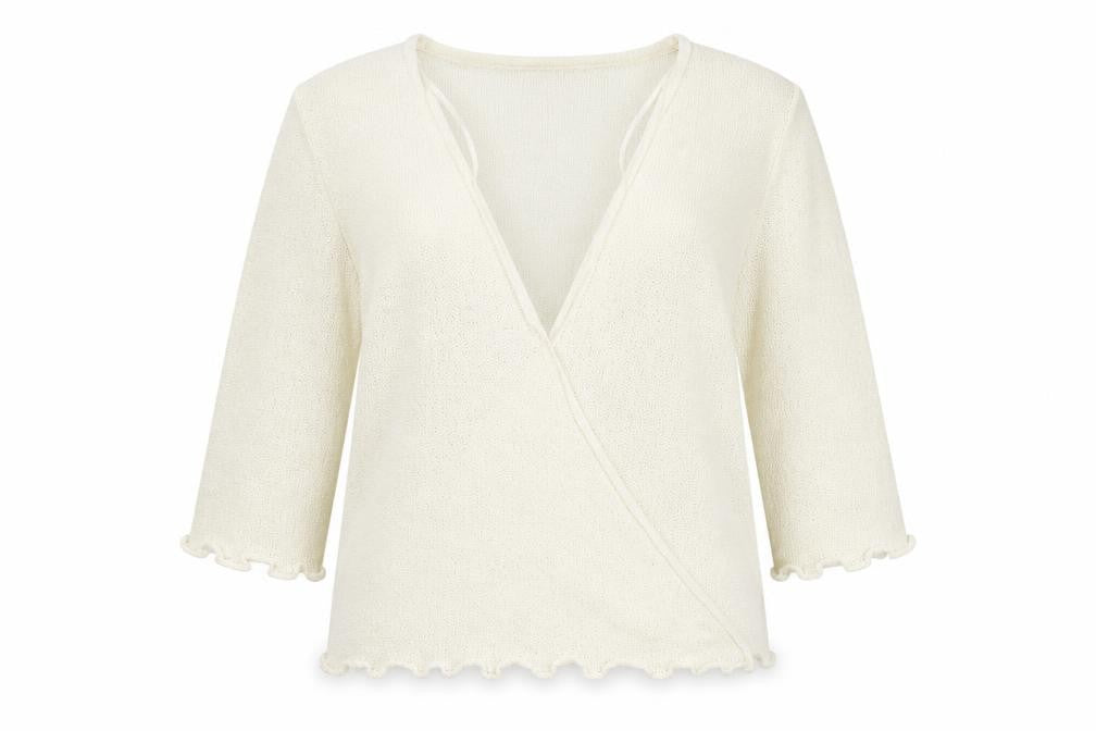 text Womens Ivory   Wrap Jumper Size L