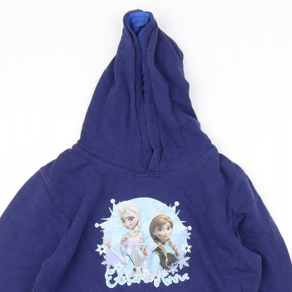 Preloved Preworn Girls Blue   Pullover Hoodie Size 7-8 Years - Detail