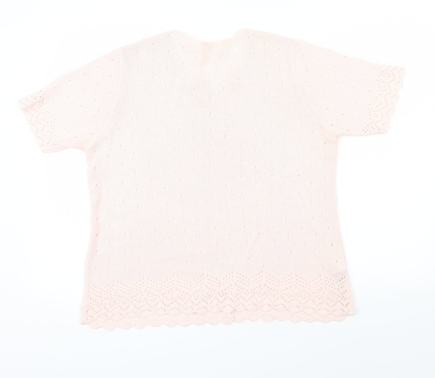 M&S Womens Pink   Pullover Jumper Size 16  - Embroidered
