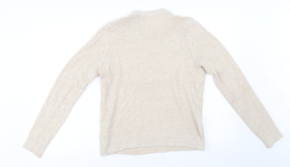 Preloved On Fire  Womens Beige   Pullover Jumper Size 14 - Back