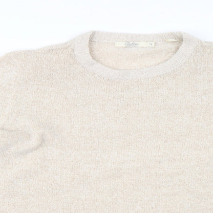 Preloved On Fire  Womens Beige   Pullover Jumper Size 14 - Detail