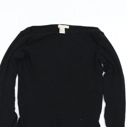 Preloved H&M Womens Black   Pullover Jumper Size 6 - Detail