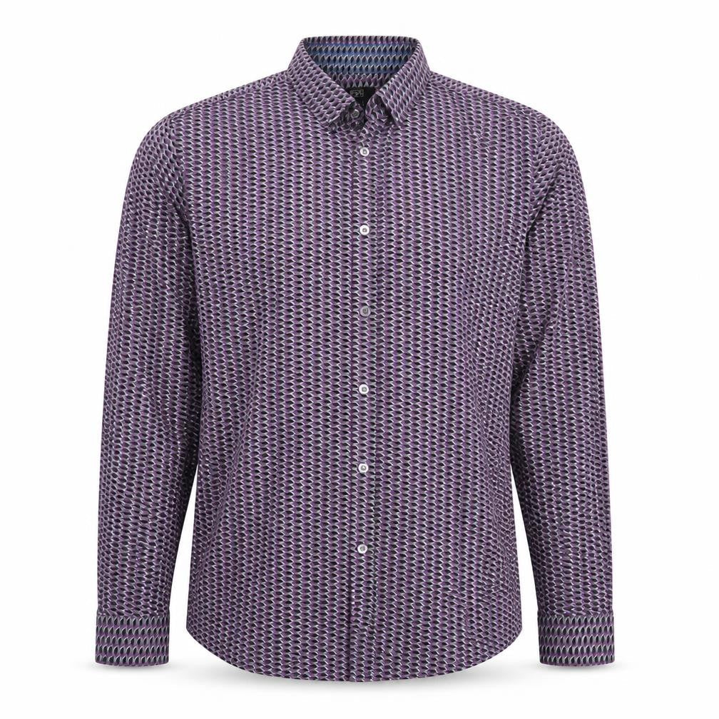 F&F Mens Purple Geometric   Button-Up Size M