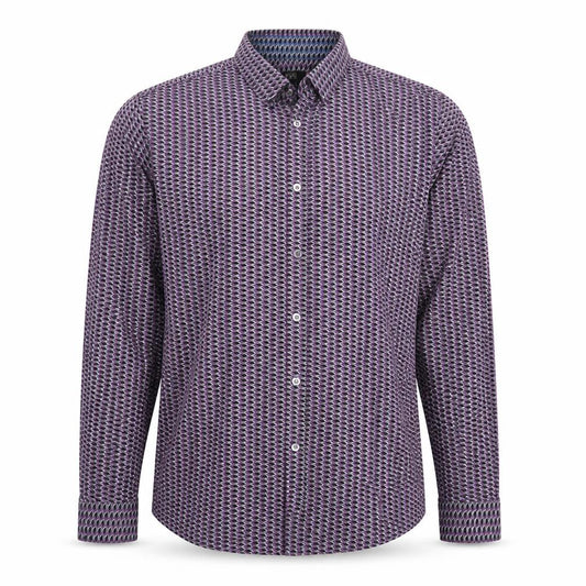 F&F Mens Purple Geometric   Button-Up Size M